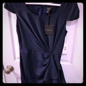 Navy blue silk dress